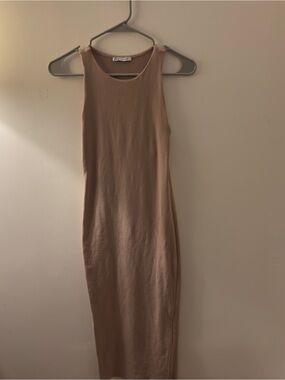 Zara Sleeveless Maxi Dress in Beige